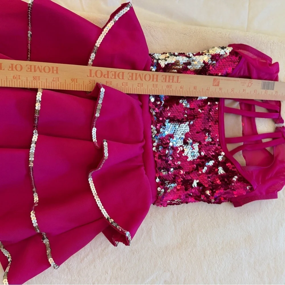 Girls Fuchsia Sequin Weissman Dance Costume